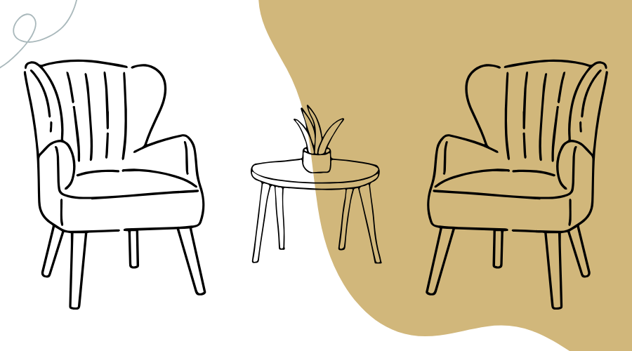 Graphic of two therapy chairs